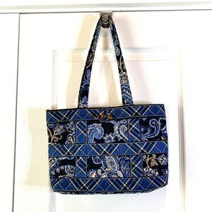 Lightweight Quilted Shoulder Bag Blue/Tan